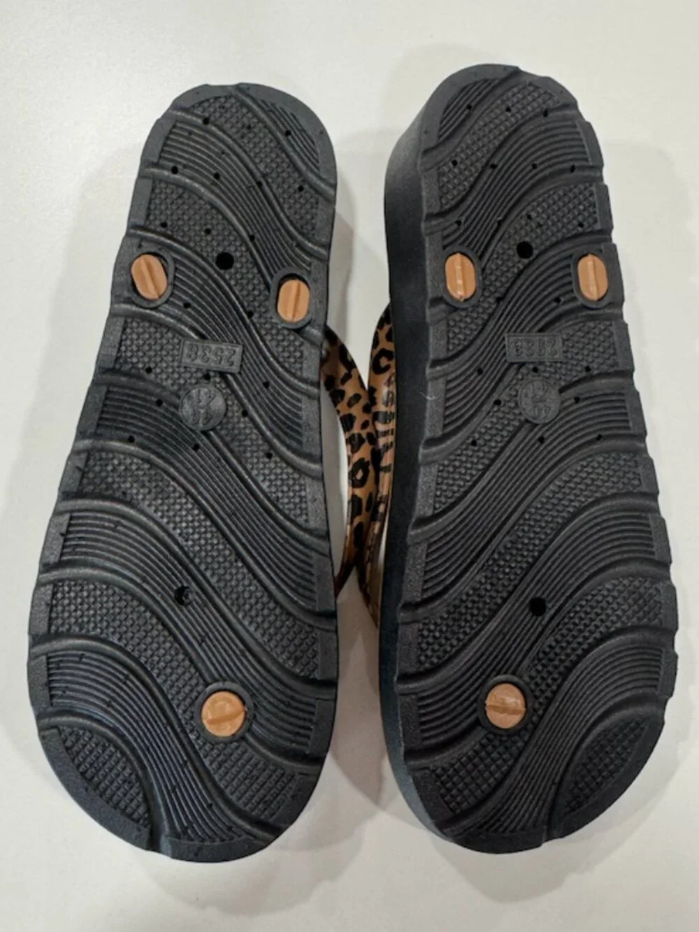 Leopard Wedge Flip Flops